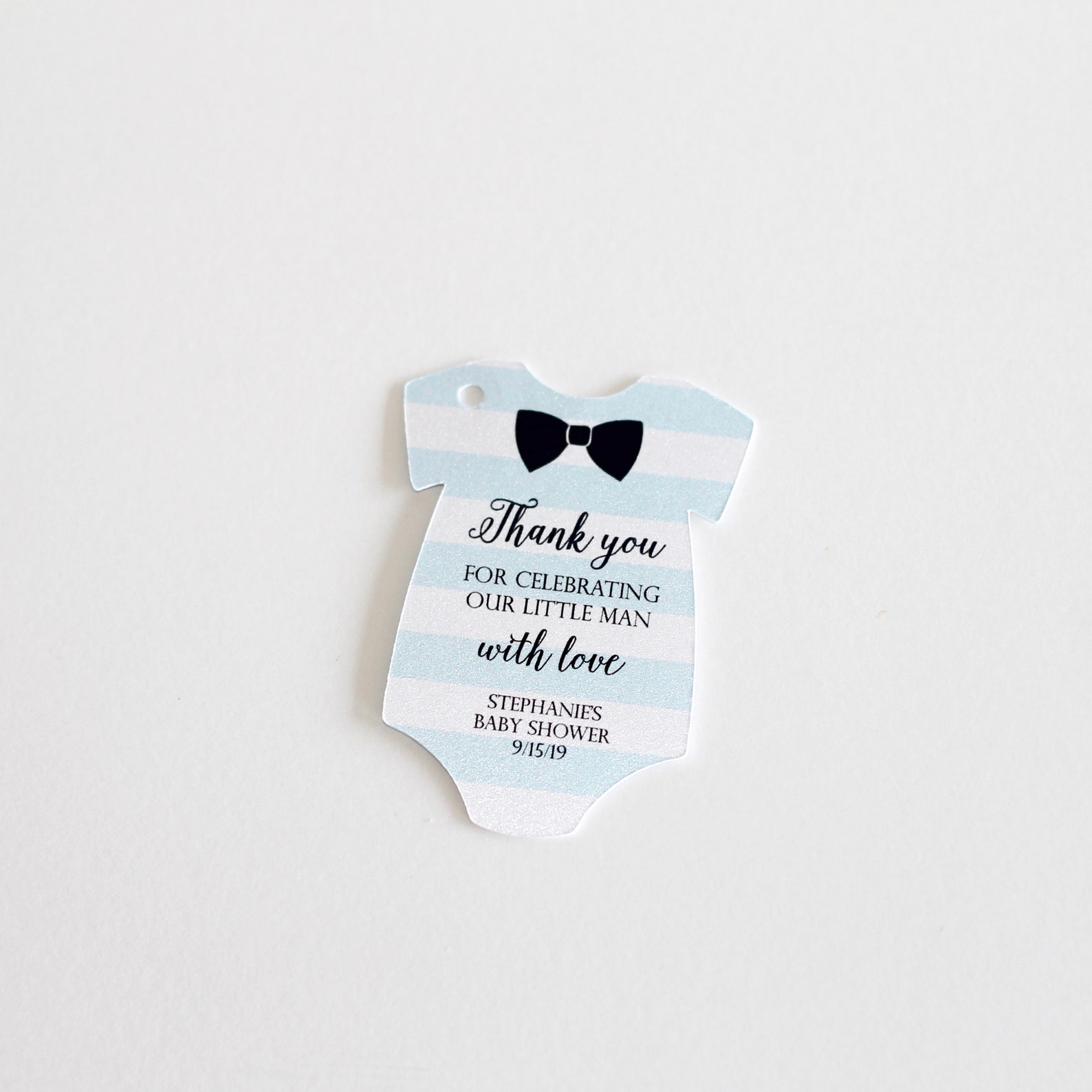Blue Baby Shower Favor Tag Boy Thank You Tags Onesie Etsy