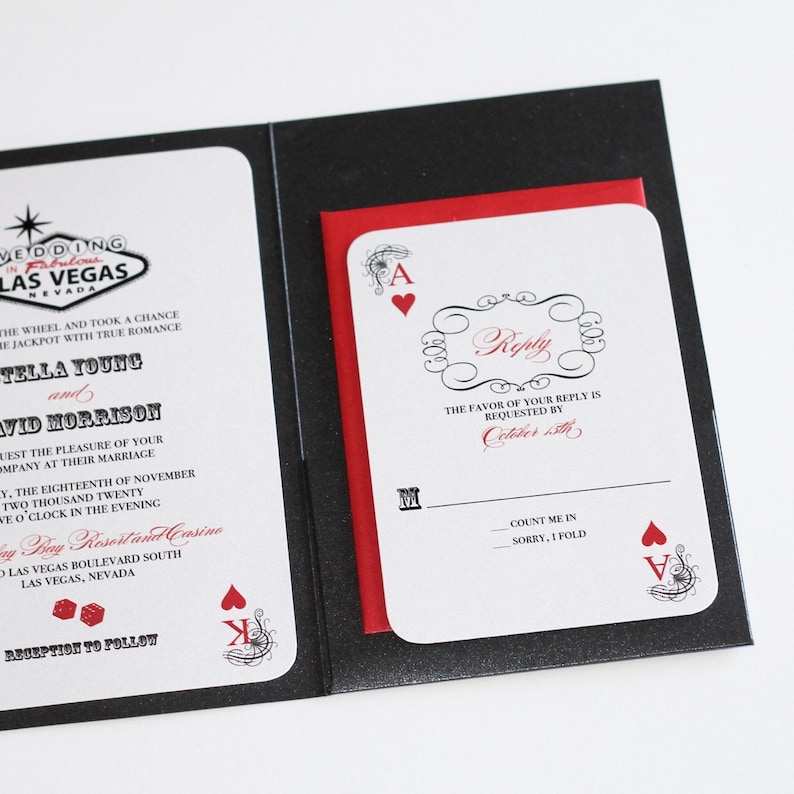 Las Vegas Wedding Invitation Casino Invitation Playing Card Etsy
