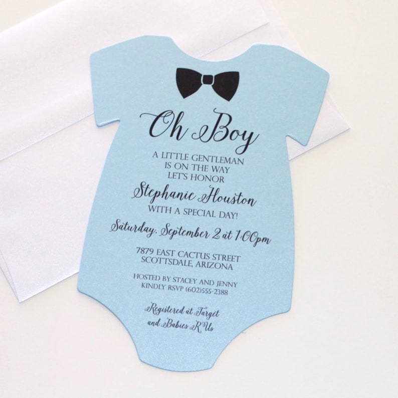 onesie baby shower invitations