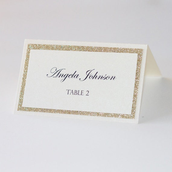 Gold Glitter Place Cards Glitter Place Cards Place Cards Wedding Place Cards