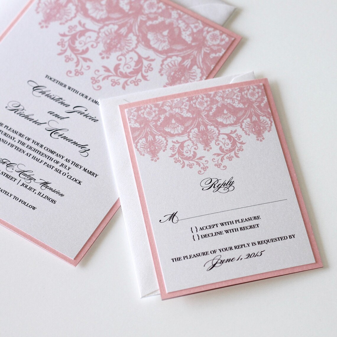 Damask Wedding Invitation Elegant Wedding Invitation Etsy Sweden