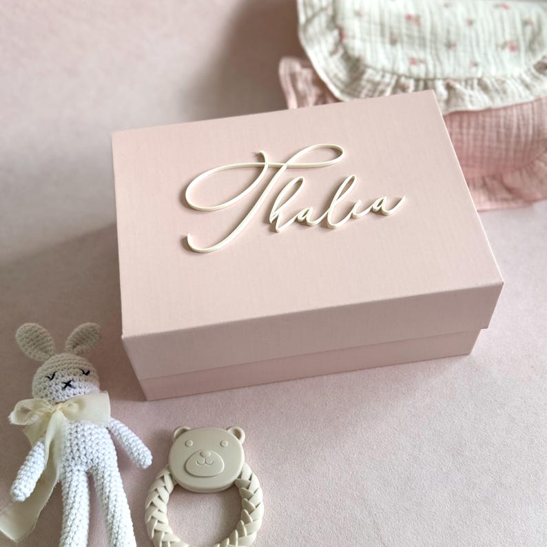 Personalized baby keepsake box custom baby shower gift for girl baby nursery decor memory box keepsake gift idea newborn baby girl