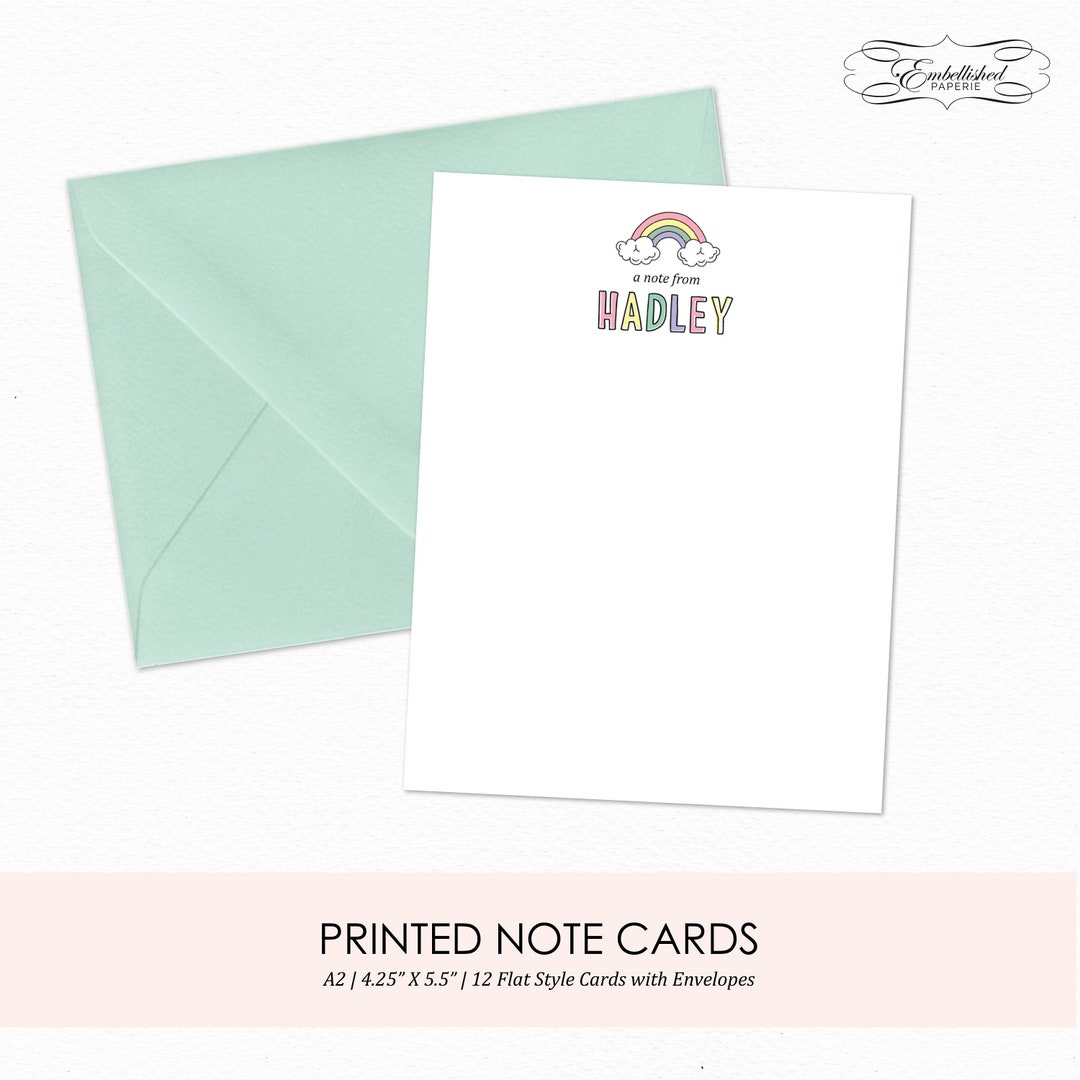 Rainbow Stationery Set for Girls Personalized Stationary Girly Custom ...