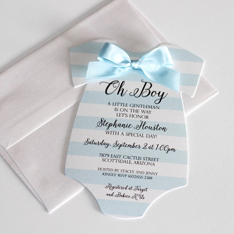 Blue Baby Shower Favor Tag Boy Thank You Tags Onesie Etsy