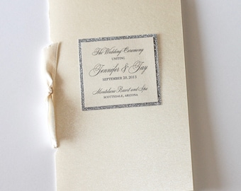 Jennifer Wedding Booklet Program - Ceremony Program - Glitter paper - Minimum order quantity is 50