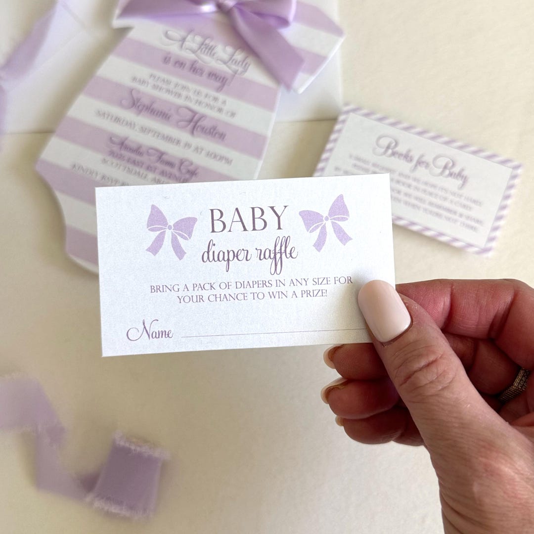 Diaper Raffle Cards Purple - Etsy