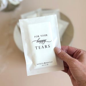 Tissue pack for wedding guest personalized wedding tissue favor bag ceremony happy tears tissue packet for wedding guest custom tissue pack