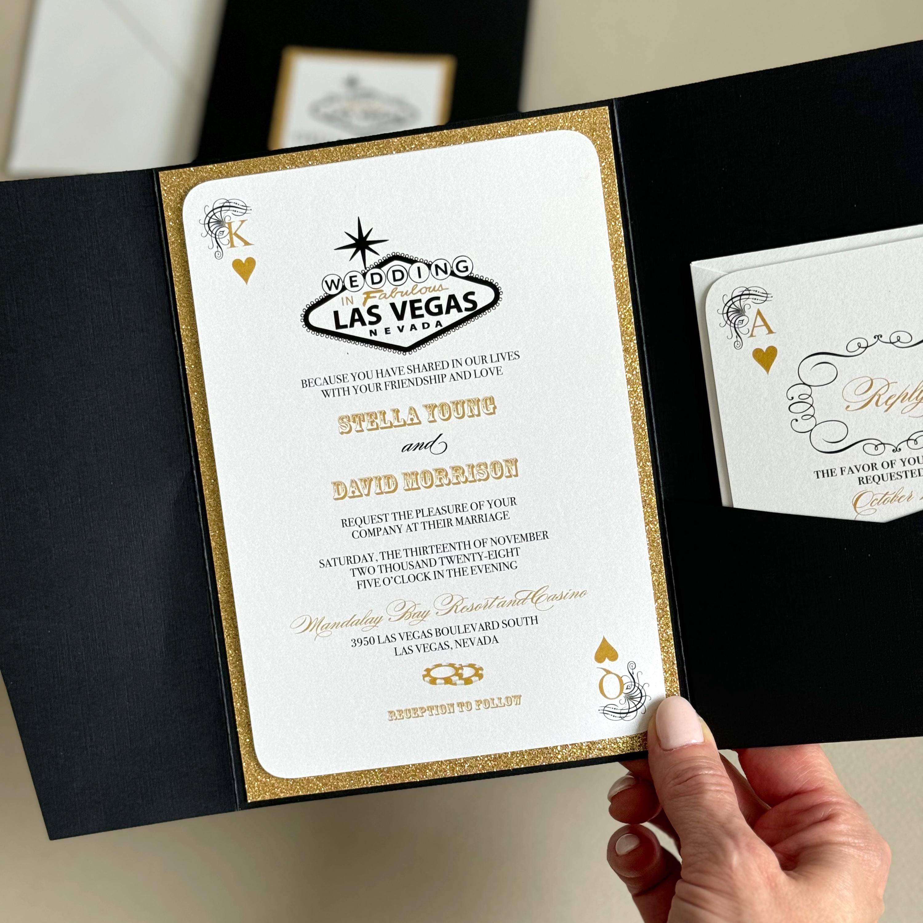 Gold Las Vegas Wedding Invitation Vegas Destination Wedding Invite Gold Las Vegas Wedding Invitation Vegas Destination Wedding Invite