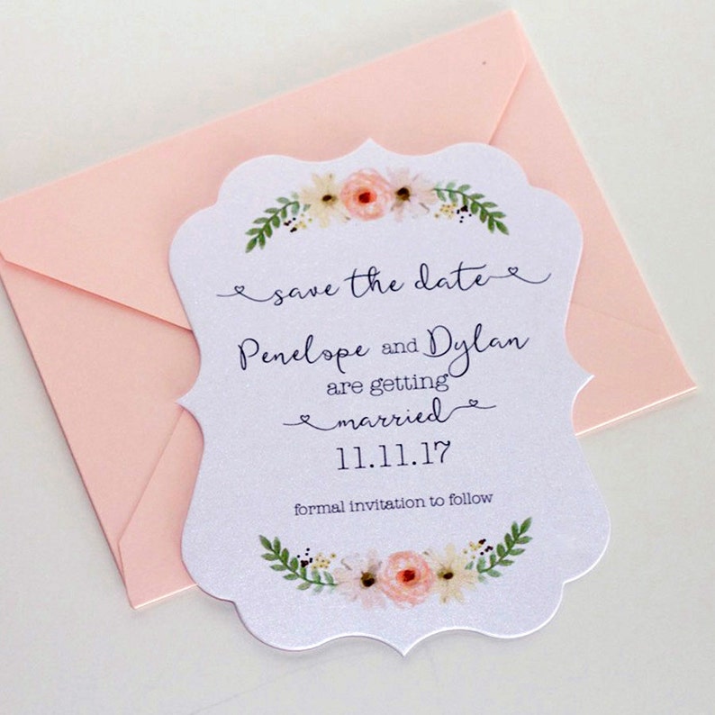 Vintage Floral Wedding Invitation, Elegant Wedding Invitation, Watercolor Wedding Invitation, Romantic Wedding, Blush Penelope Sample image 4