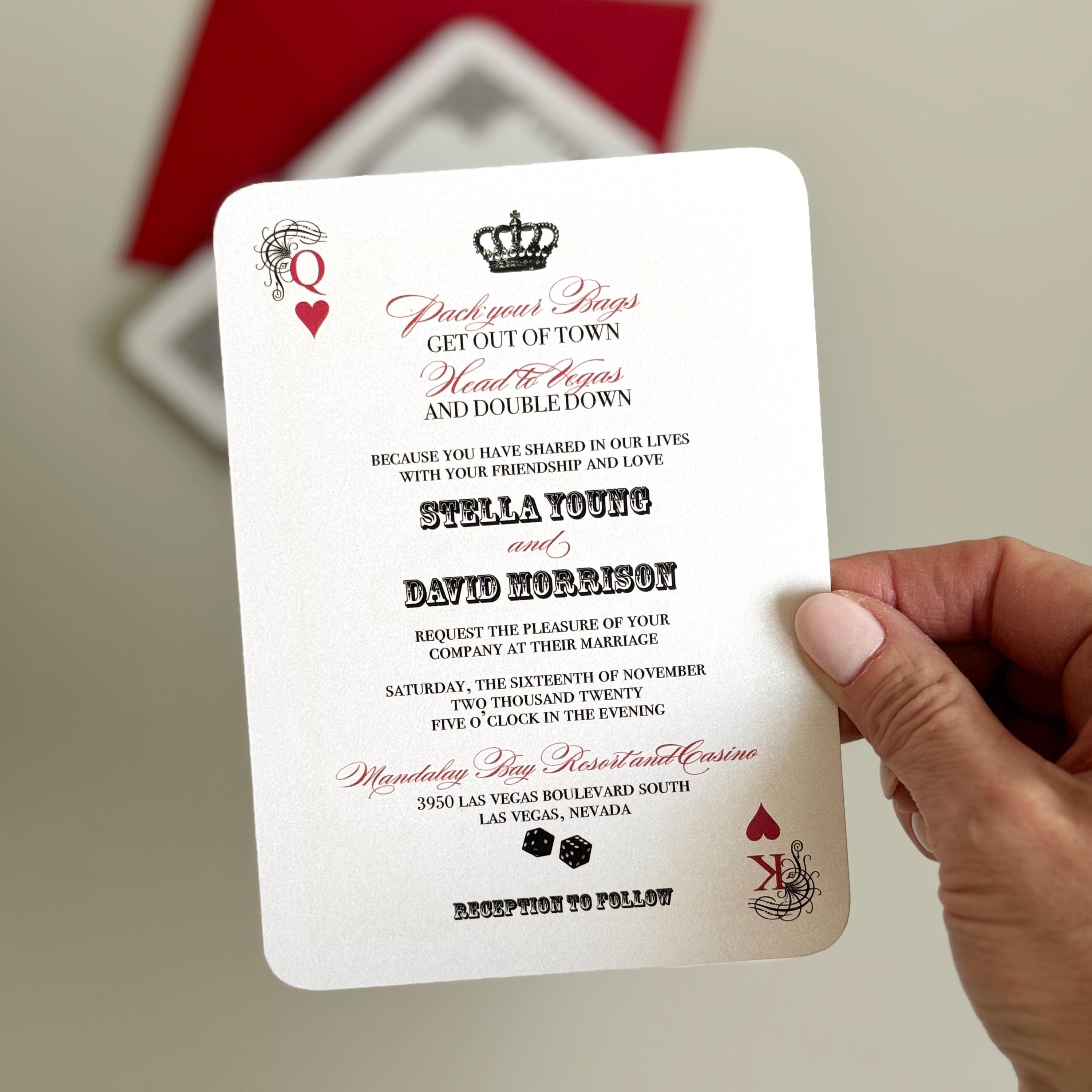 Las Vegas Wedding Invitation Casino Invitation Playing Card