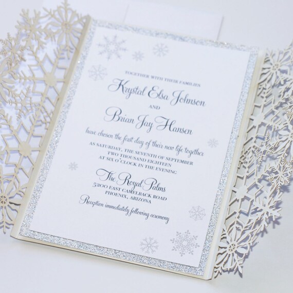 Winter Wedding Evening Day Reception Invitations Invites x 12 env Sparkle H1549 