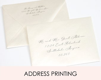 Address printing on envelopes Return and Guest address printing for Invitations