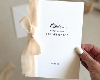 Will you be my bridesmaid card personalized bridesmaid proposal card custom bridal party card bridesmaid gift keepsake wedding party gift