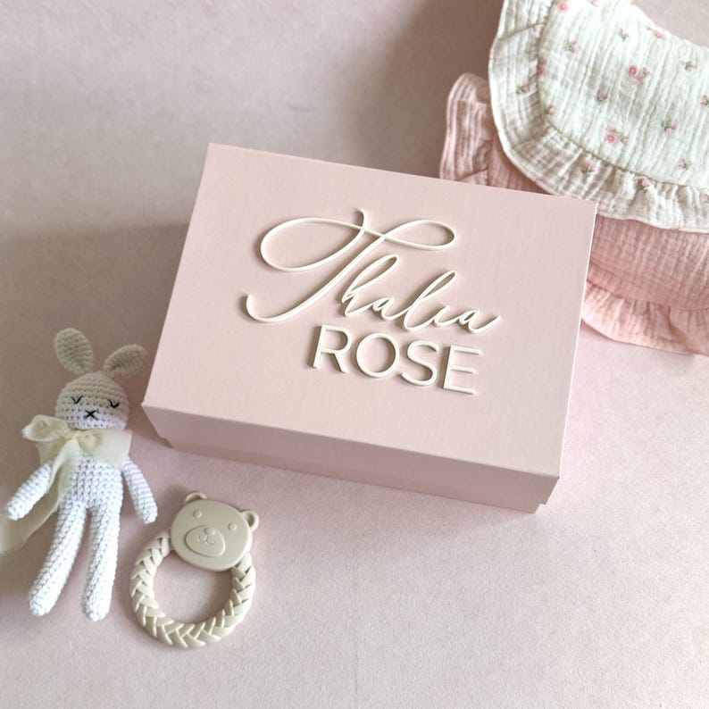 Personalized baby keepsake box custom baby shower gift for girl baby nursery decor memory box keepsake gift idea newborn baby girl