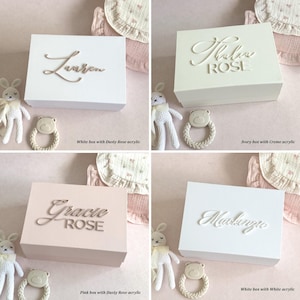 Personalized baby keepsake box custom baby shower gift for girl baby nursery decor memory box keepsake gift idea newborn baby girl