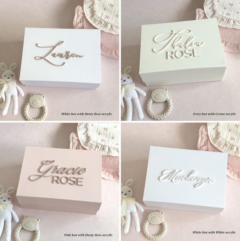 Personalized baby keepsake box custom baby shower gift for girl baby nursery decor memory box keepsake gift idea newborn baby girl