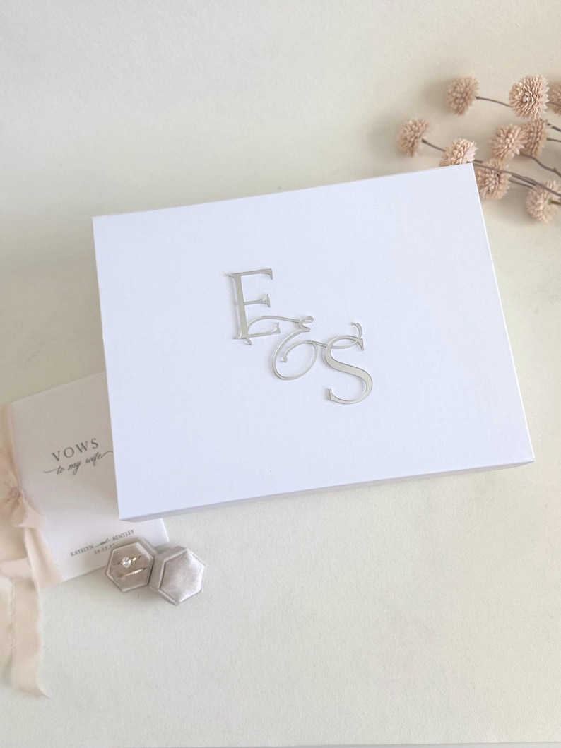 Wedding keepsake box bridal detail box custom memory box wedding day photo prop box wedding gift box bridal keepsake storage box minimalist image 12