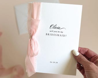 Personalized bridesmaid proposal card bridal party card will you be my bridesmaid card custom bridesmaid gift keepsake wedding party gift