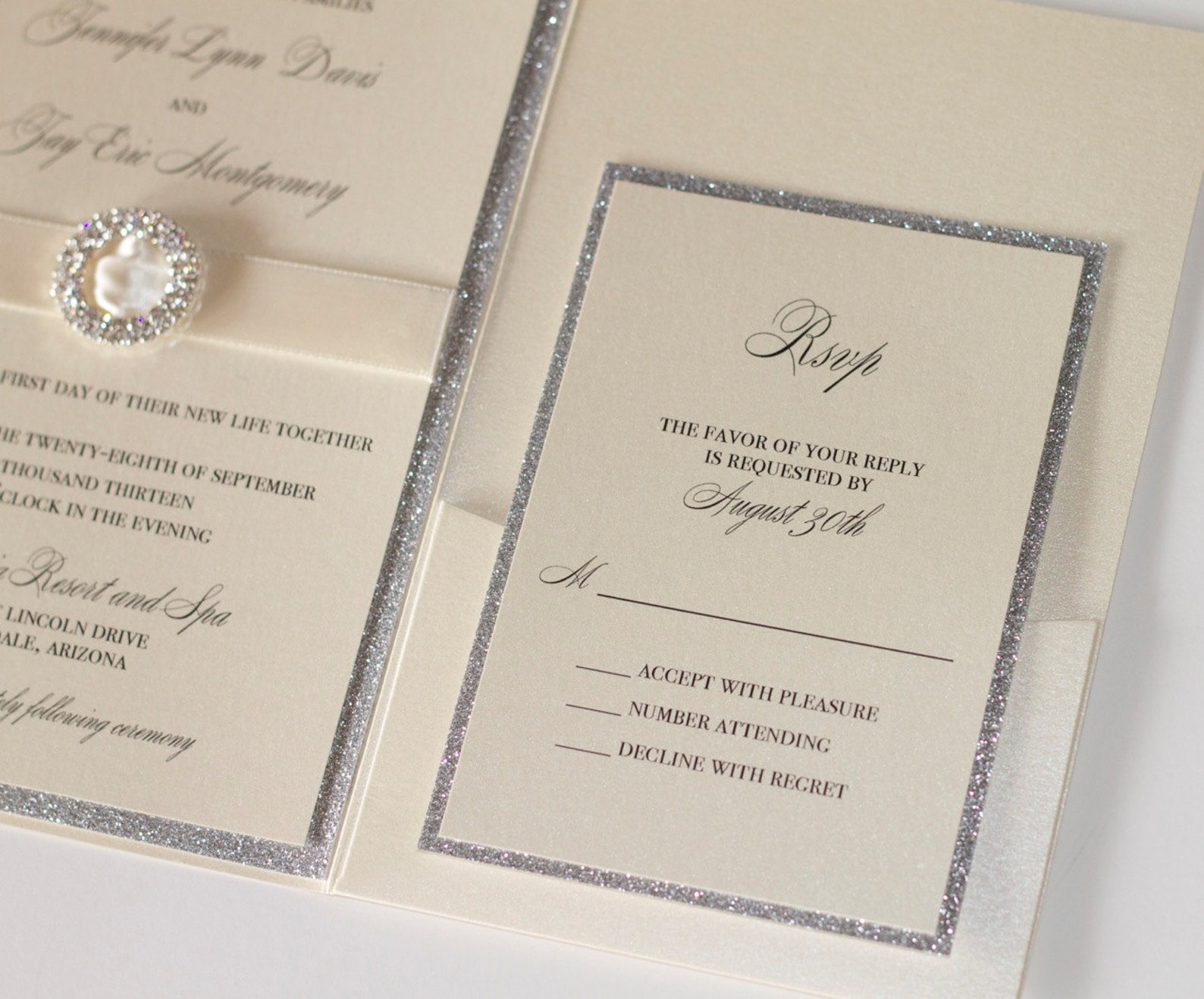 Glitter Wedding Invitation Elegant Wedding Invitation Etsy