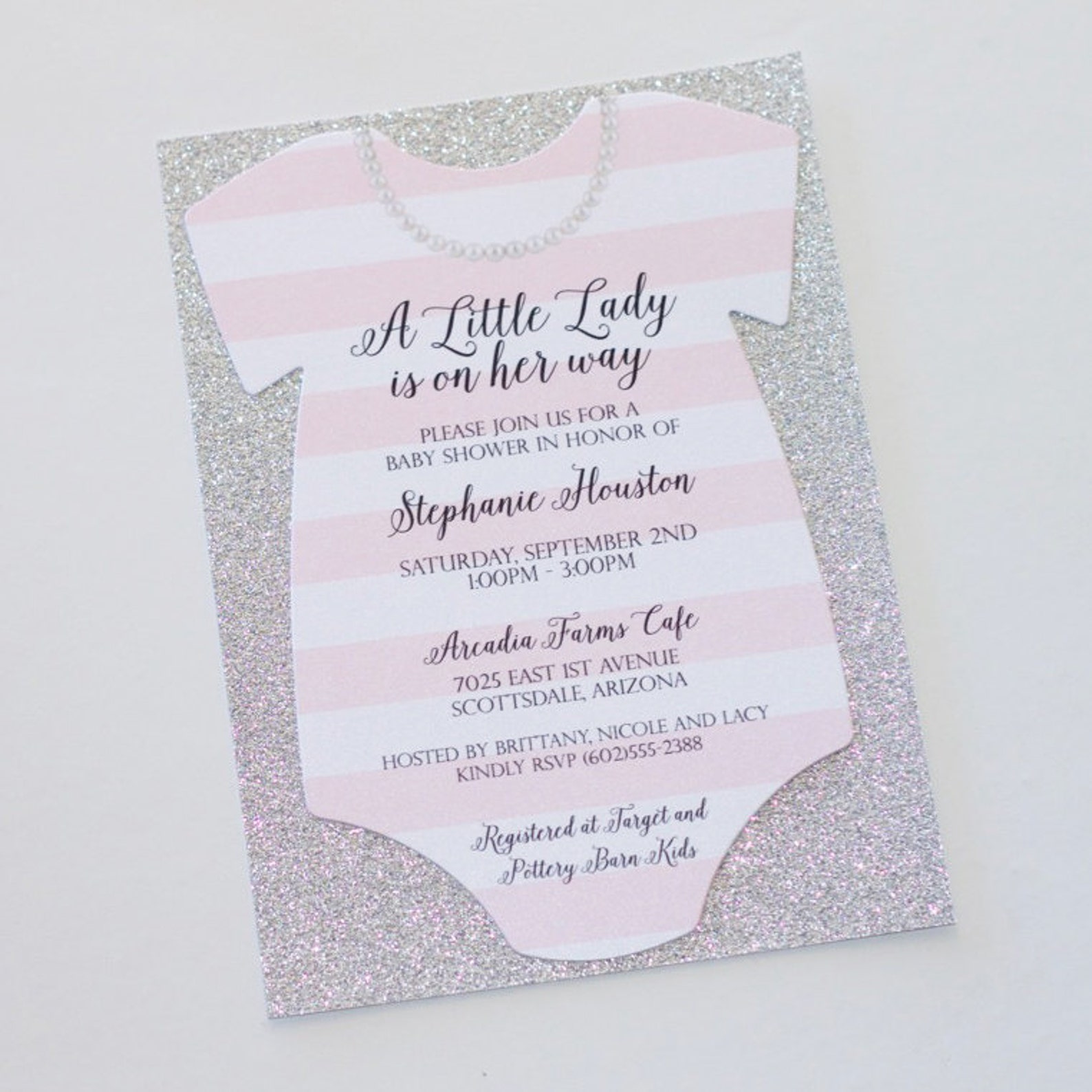 Baby Shower Onesie Invitation Glitter Shower Invitation Etsy