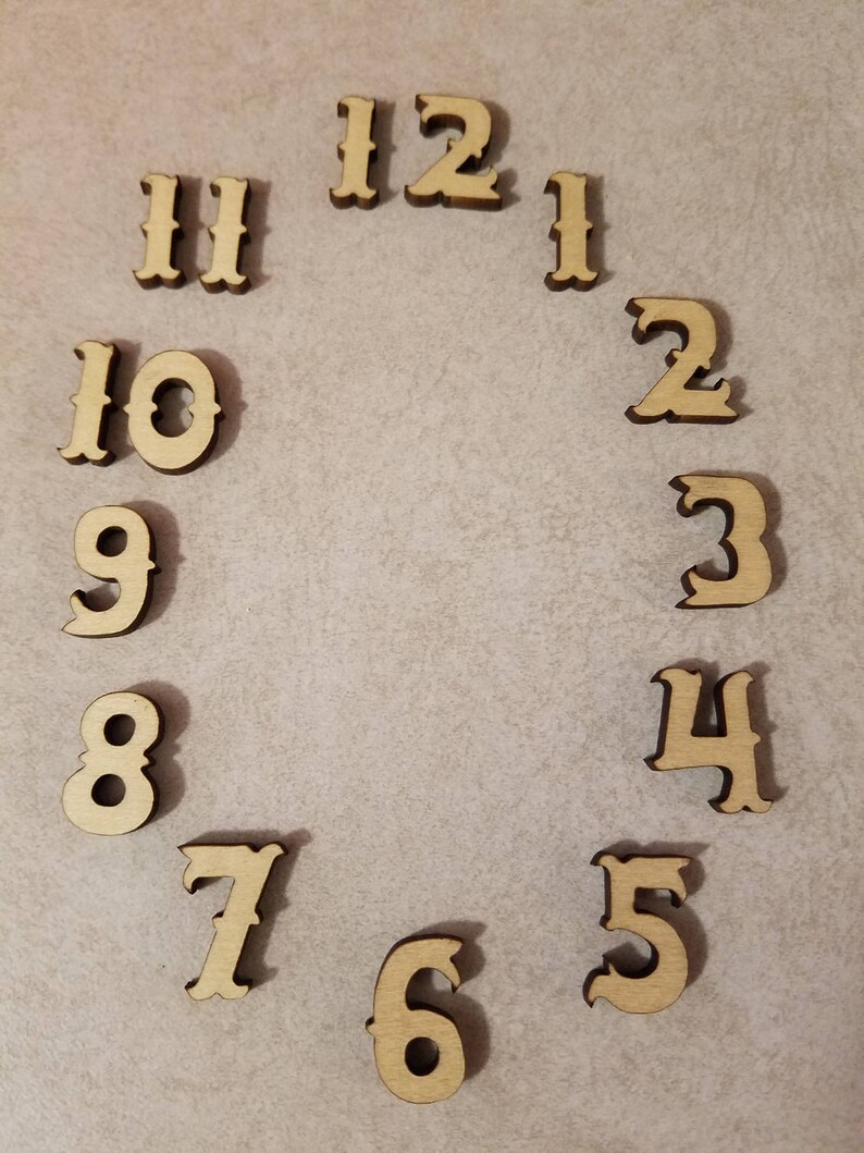 Wood Clock Numbers 15 Laser Cut 1/2 inch pieces Saloon Etsy
