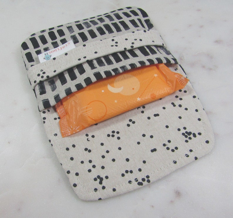 Sanitary Pad Holder Maxi Pad Case Black and Cream Graphic Etsy