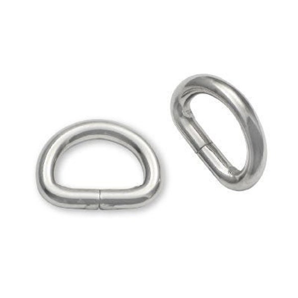 1/2" Metal D Rings Dee Rings Non Welded Nickel - Free Shipping (D-RING DRG-100)