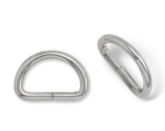 3/4" Metal D Rings Dee Rings Non Welded NICKEL - Free Shipping (D-RING DRG-108)