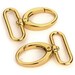 30pcs - 1 1/2" Metal Egg Shaped Push Gate Swivel Snap Hook - Gold - Free Shipping - (METAL HOOK MHK-182)