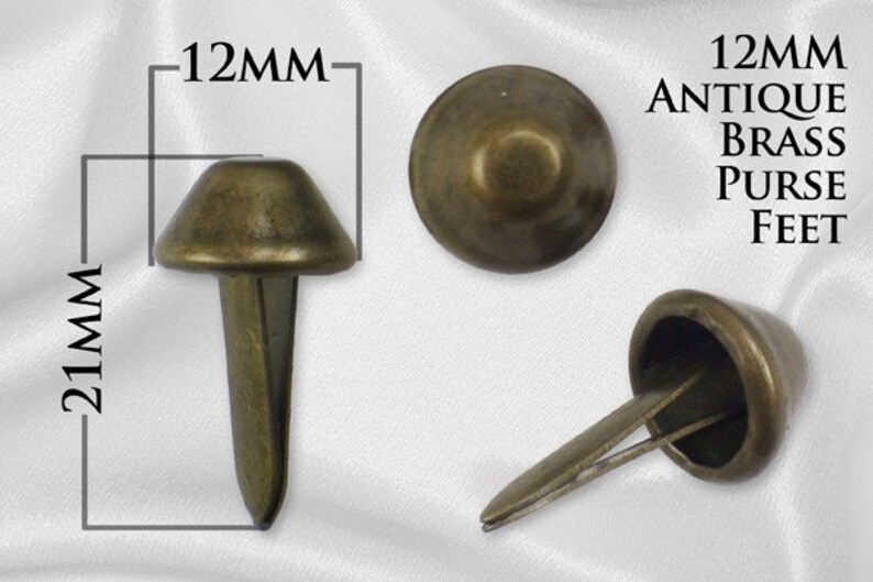 12mm Purse Feet Antique Brass PURSE FEET PFT114 Etsy