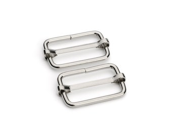 1 1/4" Adjustable Slide Buckle - Nickel - (SLIDE BUCKLE SBK-120)