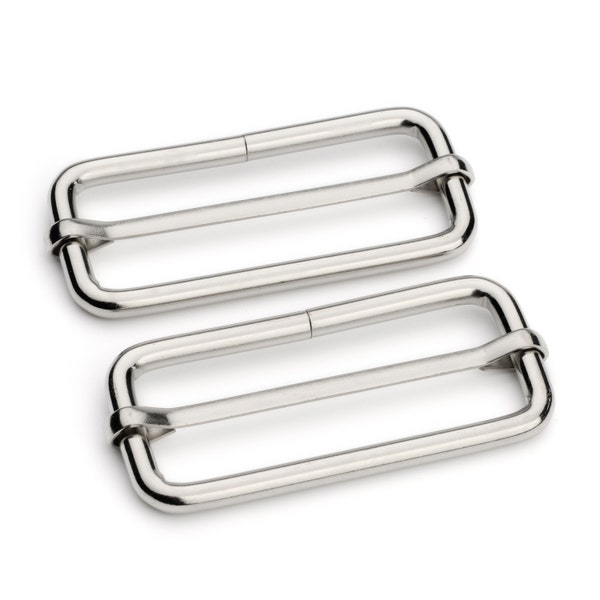 2" Adjustable Slide Buckle - Nickel - (SLIDE BUCKLE SBK-128)