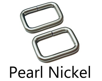 1" Metal Square Ring - "PEARL" Nickel - Matte Finish - (Square Ring SRG-302)