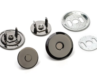 18mm UFO Magnetic Purse Snaps - Black Nickel - (MAGNET SNAP Mag-180)