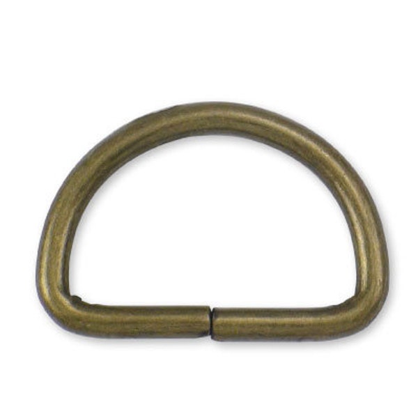 1 1/4" Metal D Rings D-Rings Non Welded Antique Brass - Free Shipping (D-RING DRG-128)