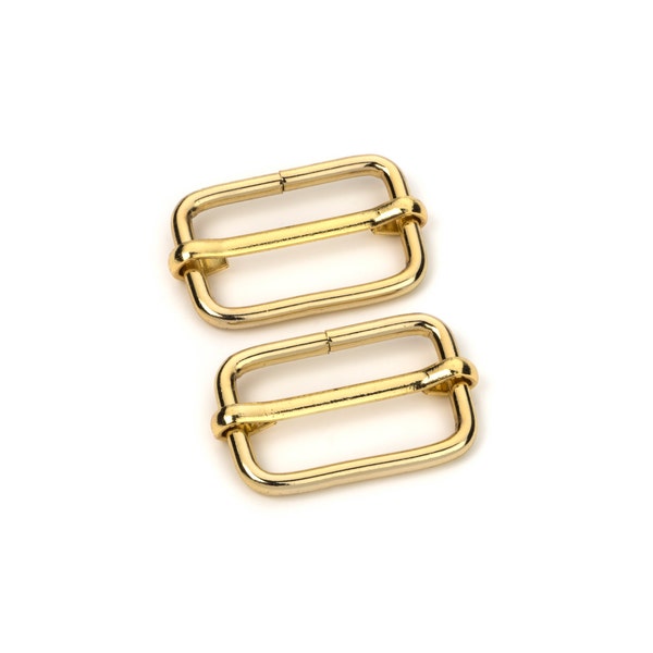 1" Adjustable Slide Buckle - Gold - (SLIDE BUCKLE SBK-117)