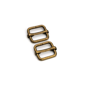 1/2" Adjustable Slide Buckle - Antique Brass - (SLIDE BUCKLE SBK-106)