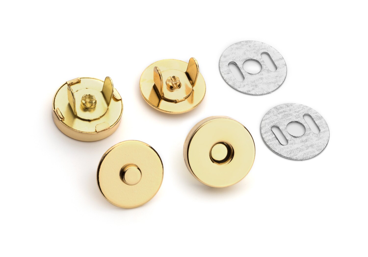 MAGNETIC BUTTON ROUND WITH SNAP FASTENER 14/14 MM OLD GOLD 200 PCS