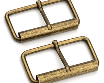 2" Roller Pin Belt Buckles - Antique Brass - (ROLLER BUCKLE RBK-126)