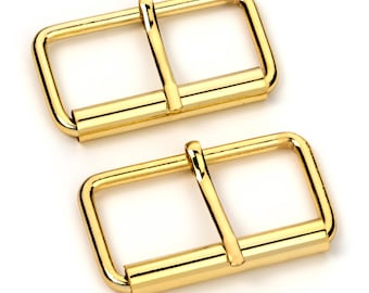 2" Roller Pin Belt Buckles - Gold - (ROLLER BUCKLE RBK-125)