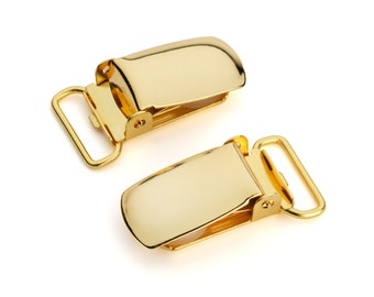 10pcs - 3/8" Suspender Clip - Gold - Free Shipping (SUSPENDER CLIP SPN-101)