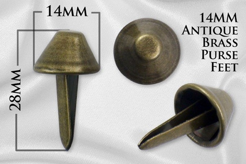 14mm Purse Feet Antique Brass PURSE FEET PFT122 Etsy