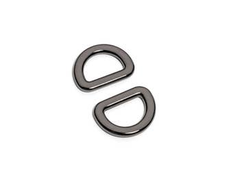 5/8" (16mm) Flat Zinc D-Ring - Black Nickel - (FDR-103) - Free Shipping