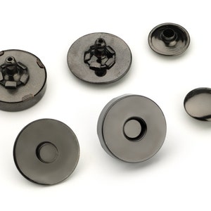 Double Rivet Magnetic Snaps - Nickel Plated