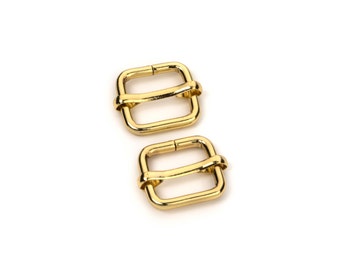 3/8" Adjustable Slide Buckle - Gold - (SLIDE BUCKLE SBK-101)