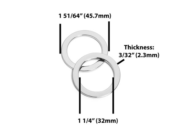 Joint torique plat en zinc de 1 1/4 32 mm Nickel PEARL Finition