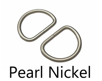 1" Metal D-Rings Dee Rings Non Welded "PEARL" Nickel - Matte Finish - (D-RING DRG-304)