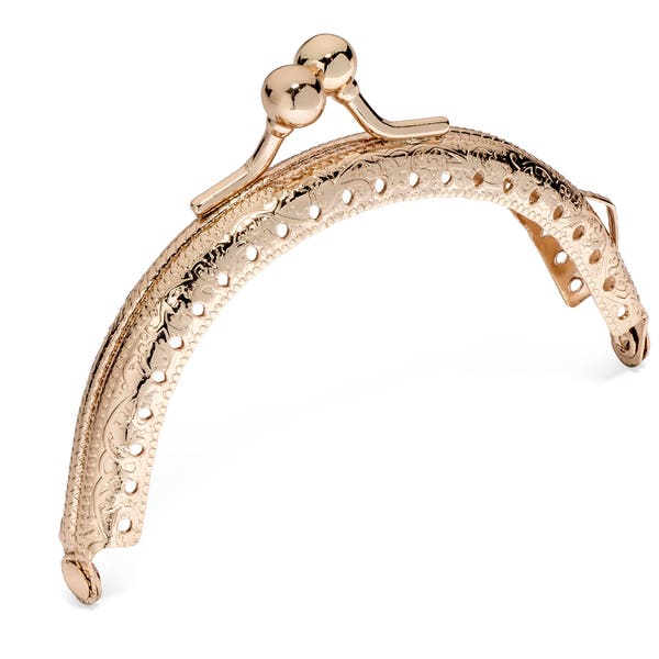 8.5cm (3 3/8")  Gold Sew-In Purse Frame with Standard Ball Clasp - Free Shipping (PURSE FRAME FRM-165)