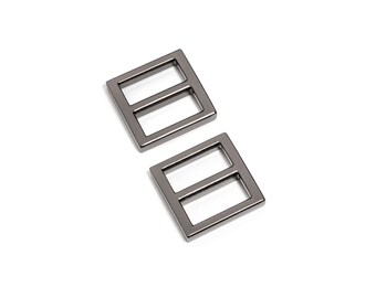 3/4" (20mm) Flat Diecast Slide Buckle - Black Nickel - (FBK-107) - Free Shipping