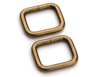 3/4" Metal Square Ring - Antique Brass (SQUARE RING SRG-104)